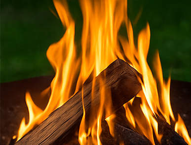 Clean-burning dry wood fire
